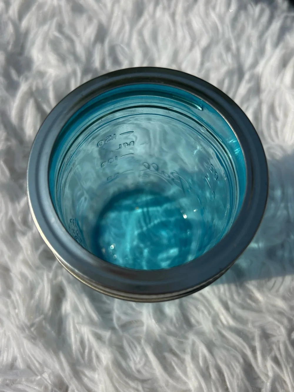 Ball Aqua Blue Regular Mouth Jelly Mason Jar Heritage Collection - Gently Used
